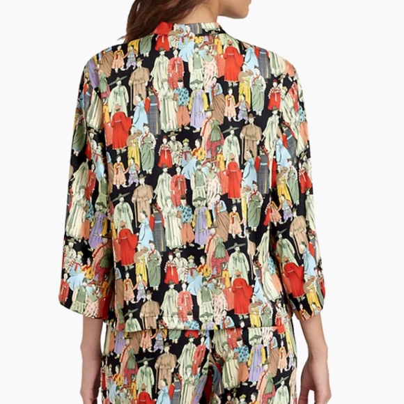 Natori Women's Dynasty Asian/Korean Theme Pajama Top Large - Picture 4 of 16